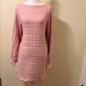 SHEIN Blush Knit Sweater Dress